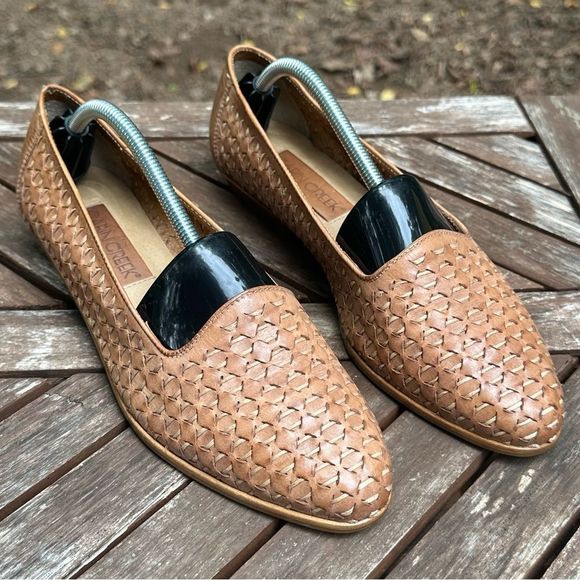 Cabin Creek Brown Leather Woven Loafers - Picture 2 of 10